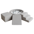 Moje Moje |  3 éléments + piscine à balles  - Bouclé Gris 90 x 30 cm + 200 balles