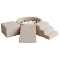 Moje Moje | 3 éléments + piscine à balles - Bouclé  Beige 90 x 30 cm + 200 balles