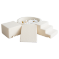 Moje Moje | 3 éléments + piscine à balles - Bouclé Crème 90 x 30 cm + 200 balles