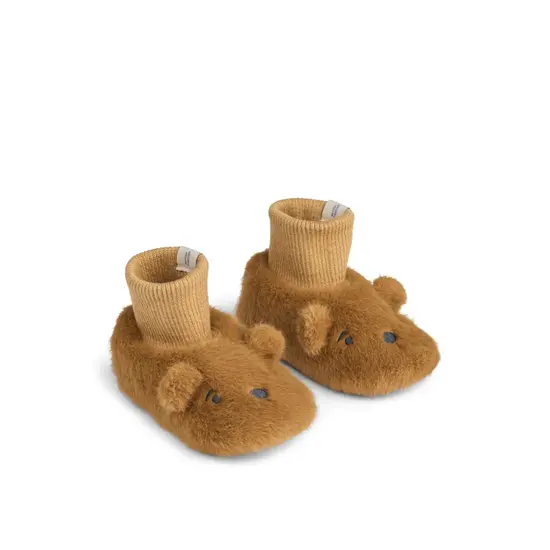 Liewood Liewood | Pantoufles en peluche Beth Bear - Golden Caramel