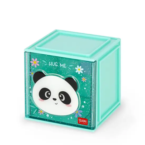 Legami Legami | Boîte de rangement empilable pour bureau - Cutie Cube - Panda