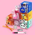 Legami Legami | Boîte de rangement empilable pour bureau - Cutie Cube - Panda