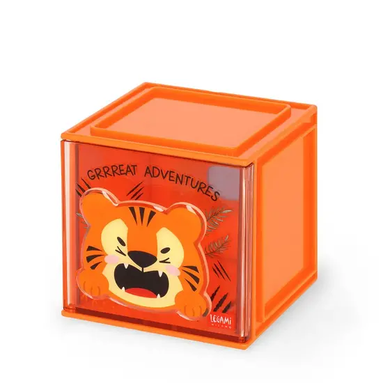 Legami Legami | Boîte de rangement empilable pour bureau - Cutie Cube - Tiger