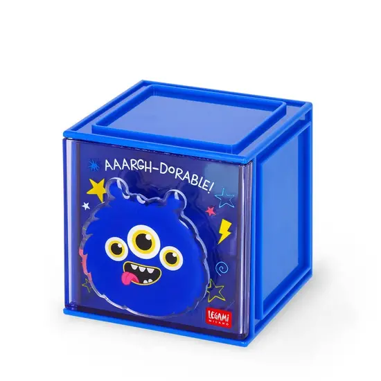 Legami Legami | Boîte de rangement empilable pour bureau - Cutie Cube - Monster