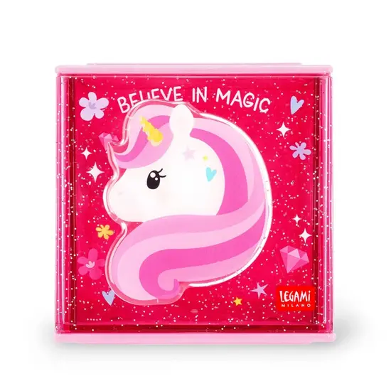 Legami Legami | Boîte de rangement empilable pour bureau - Cutie Cube Unicorn