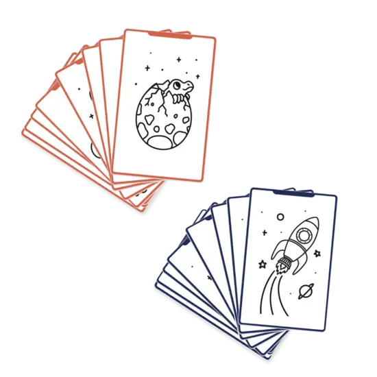 Kidywolf Kidywolf | Recharge Kidydraw - Mini cartes supplémentaires sur le thème de la galaxie et des dinosaures