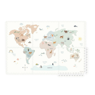 Play&Go | EEVAA Tapis puzzle et boîte de rangement Worldmap Colour