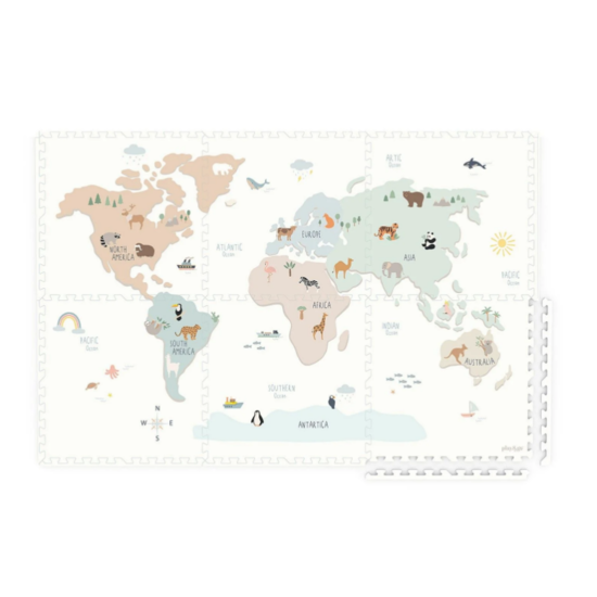 Play and Go Play&Go | EEVAA Tapis puzzle et boîte de rangement Worldmap Colour