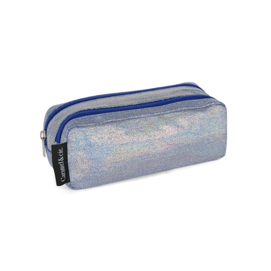 Caramel et Cie Caramel & Cie | Double pochette pour stylo Blue Iridescent