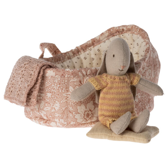 Maileg Maileg | Lapin dans un panier - Rose - Jaune