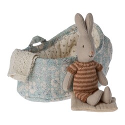 Maileg | Lapin dans un panier - Bleu - Marron