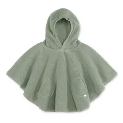 Bemini | Poncho Softy Teddy Kaki Outside Poncho de voyage vert 9-36 mois