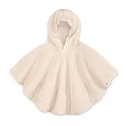 Bemini | Poncho Softy Teddy Ficelle Outside Poncho de voyage Écru 9-36 mois