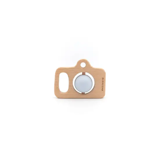 Bamboom Bamboom | Appareil photo en bois et silicone bleu clair