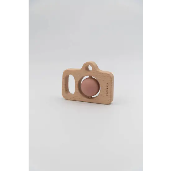 Bamboom Bamboom | Appareil photo en bois et silicone rose