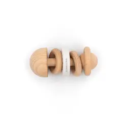 Bamboom | Hochet en bois et silicone blanc