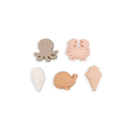 Bamboom Bamboom | Jouets de plage Set de formes en silicone rose, lot de 5