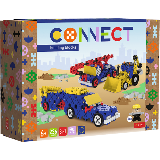 Connect Connect | Éléments de construction L Véhicules de chantier / SUV avec remorque 236 pièces