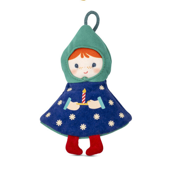 Lilliputiens Lilliputiens | Décoration de Noël Lutin en tissu réversible et phosphorescent Titti
