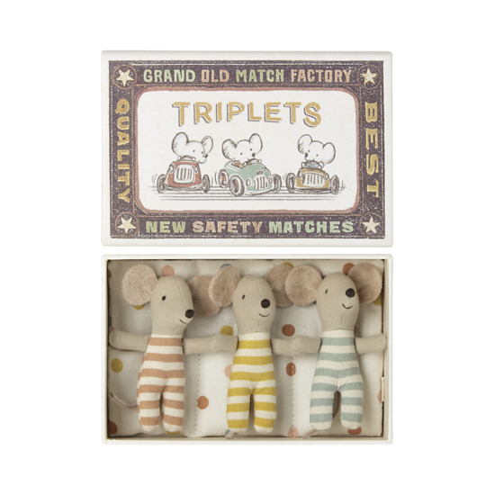 Maileg Maileg | Triplés Bébés souris dans une boîte d'allumettes