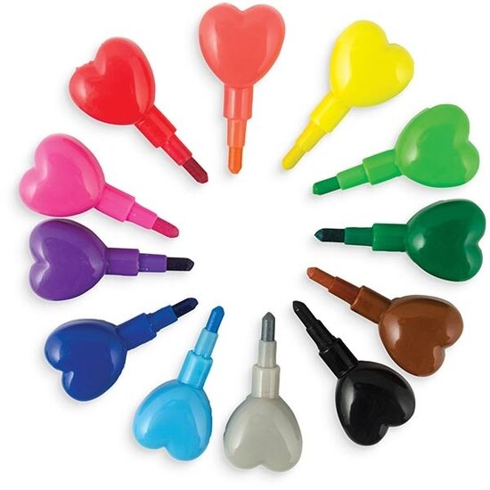Ooly Crayons de couleur empilables Ooly Heart to Heart
