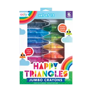 Ooly | Happy Triangles Jumbo Crayons de couleur, lot de 12