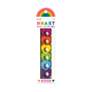 Ooly | Heart Ring  Crayons de couleur, lot de 6