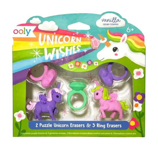 Ooly Ooly | Unicorn Wishes Set de 5 gommes parfumées en forme de puzzle