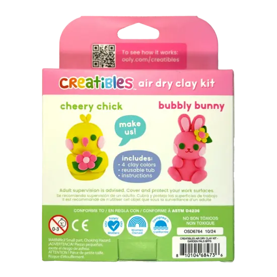 Ooly Ooly | Kit de pâte à modeler mini séchant à l'air libre Creatibles Garden Pals BFFs