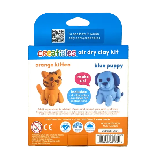 Ooly Ooly | Kit de pâte à modeler mini Creatibles séchant à l'air libre Pet BFFs