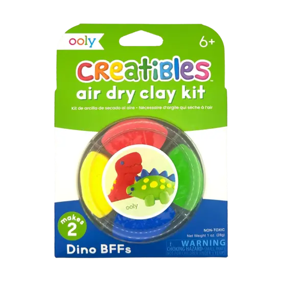 Ooly Ooly | Kit de pâte à modeler mini séchant à l'air libre Creatibles Dino BFFs