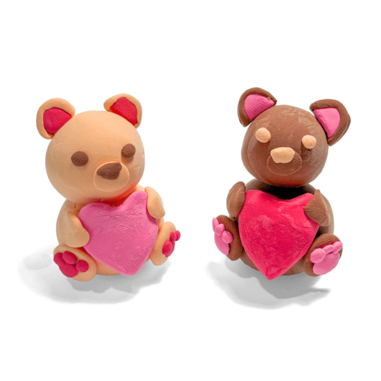 Ooly Ooly | Kit de pâte à modeler mini séchant à l'air libre Creatibles Lovely Bears BFFs