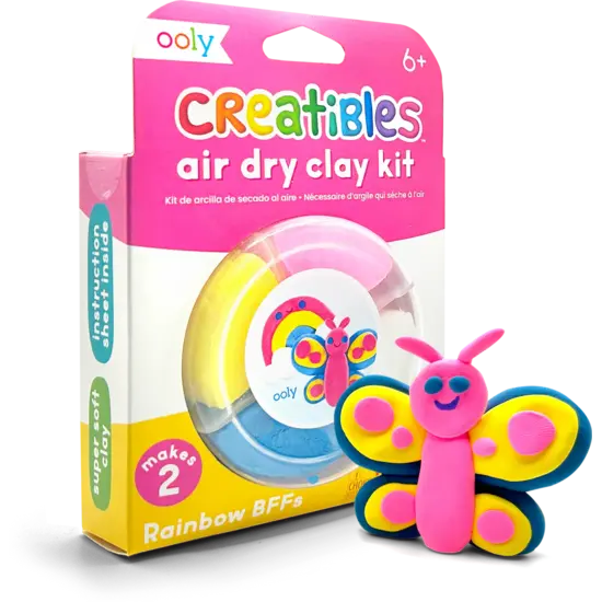 Ooly Ooly | Kit de pâte à modeler mini séchant à l'air libre Creatibles - Rainbow BFFs