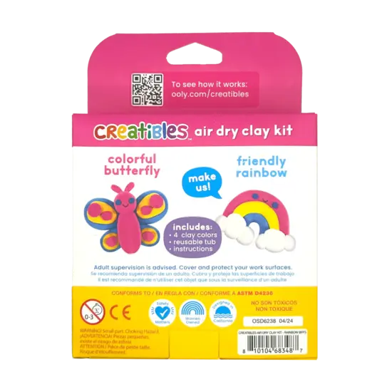 Ooly Ooly | Kit de pâte à modeler mini séchant à l'air libre Creatibles - Rainbow BFFs