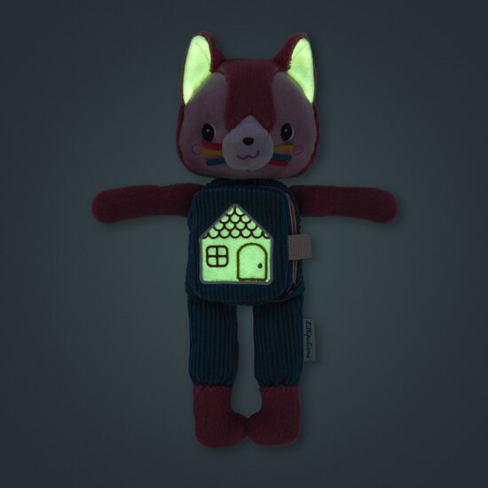 Lilliputiens Lilliputiens | Jeanne La Chatte Glow-In-The-Dark Peluche Et Livre En Tissu