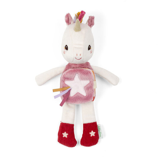 Lilliputiens Lilliputiens | Lena la licorne Glow-In-The-Dark Livre en peluche et tissu