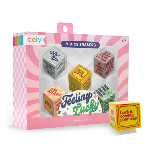 Ooly Ooly | Lot de 5 gommes en forme de dés Feeling Lucky
