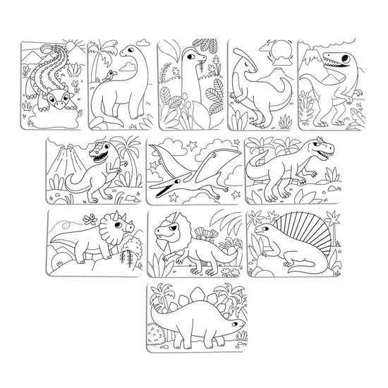 Ooly Ooly | Cartes artistiques à colorier avec motifs cachés Undercover Art Dino Tales