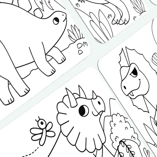 Ooly Ooly | Cartes artistiques à colorier avec motifs cachés Undercover Art Dino Tales