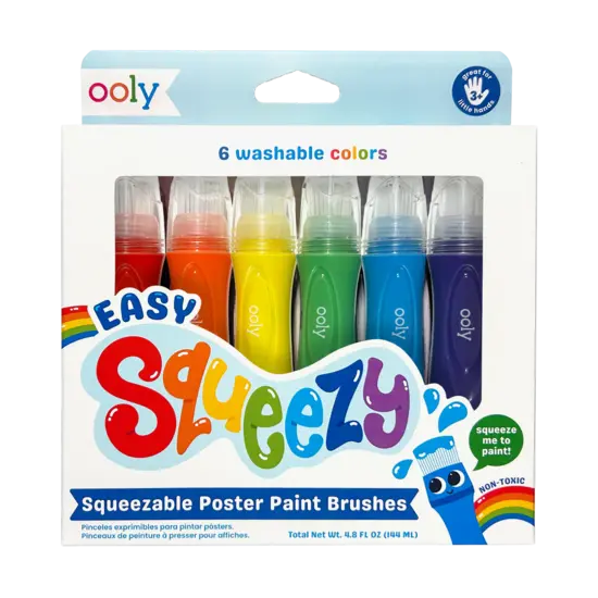 Ooly Ooly | Ensemble de 6 pinceaux à peinture faciles à presser Easy Squeezy