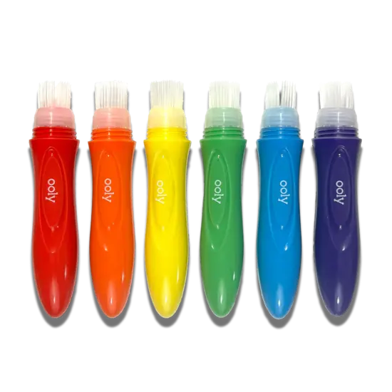 Ooly Ooly | Ensemble de 6 pinceaux à peinture faciles à presser Easy Squeezy