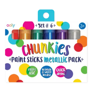 Ooly | Bâtons de peinture métalliques Chunkies, lot de 6