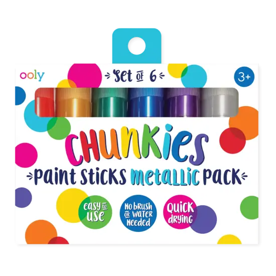 Ooly Ooly | Bâtons de peinture métalliques Chunkies, lot de 6