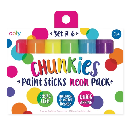 Ooly Ooly | Bâtons de peinture Chunkies Neon, lot de 6
