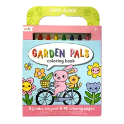 Ooly | À emporter partout ! Livre de coloriage et ensemble de crayons de couleur Garden Pals Ensemble de 9 crayons de couleur