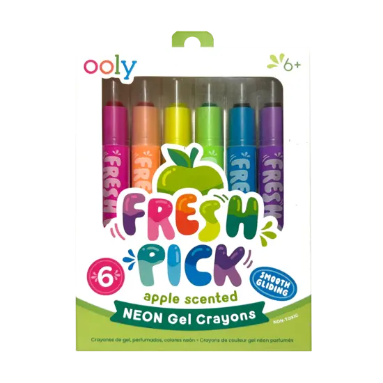 Ooly Ooly | Crayons gel parfumés à la pomme Fresh Pick, lot de 6