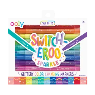 Ooly | Switch-Eroo Sparkle Glittery Color Changing Markers Set of 12