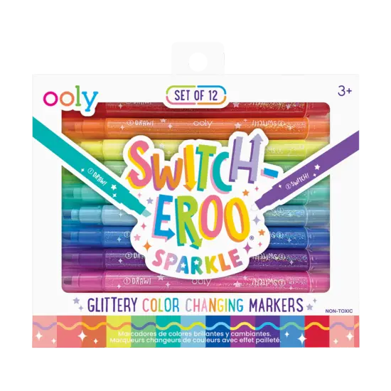 Ooly Ooly | Switch-Eroo Sparkle Glittery Color Changing Markers Set of 12