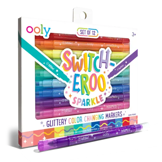 Ooly Ooly | Switch-Eroo Sparkle Glittery Color Changing Markers Set of 12