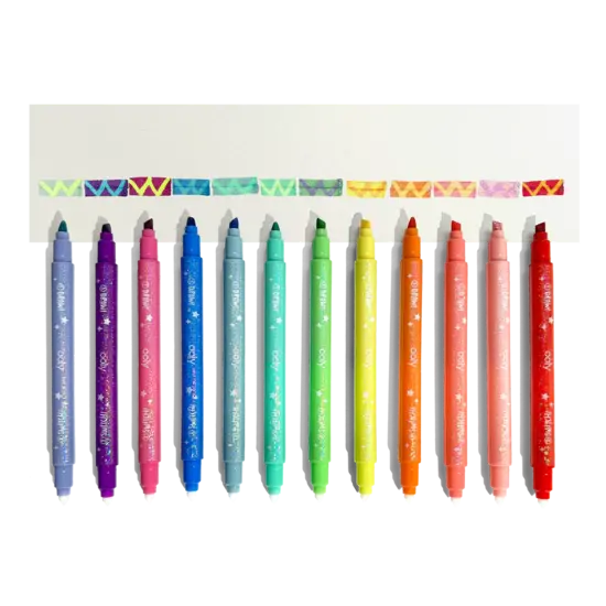 Ooly Ooly | Switch-Eroo Sparkle Glittery Color Changing Markers Set of 12